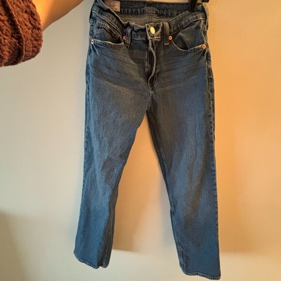 Gap Mid Rise '90s Loose Jeans in medium indigo, size 25 - Picture 2 of 4